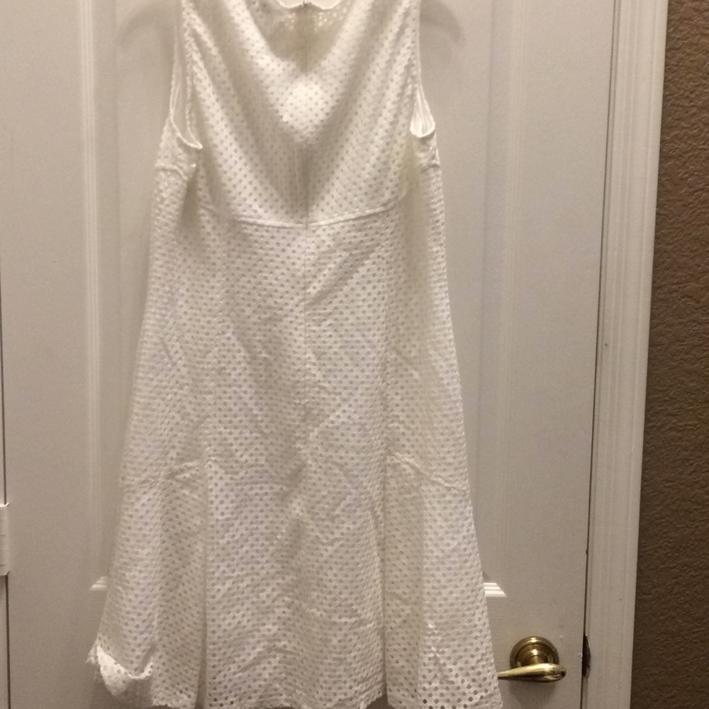 Chaps White Eyelet Midi Dress - Picture 3 of 3